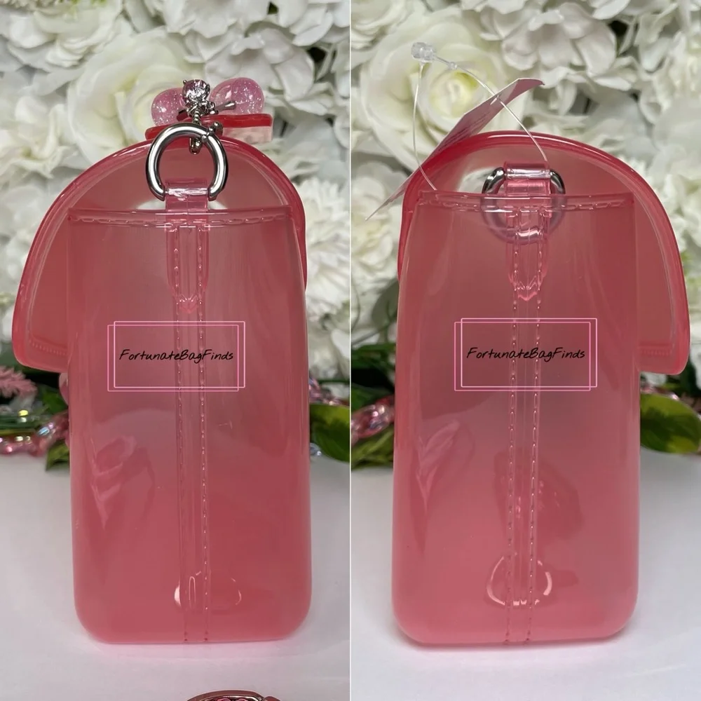 Flower Pink Coach Jelly Tabby Bag CH748 & Vintage Glitter Watermelon Charm SET - Picture 12 of 15